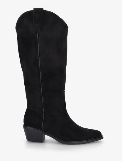 Bottes en suédine style santiags - Noir - 1