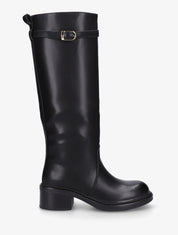 Bottes en simili à boucle décorative - Noir - 1