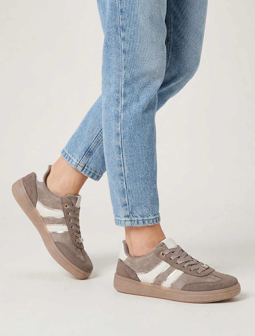 Sneakers in suede con bande a contrasto - Talpa