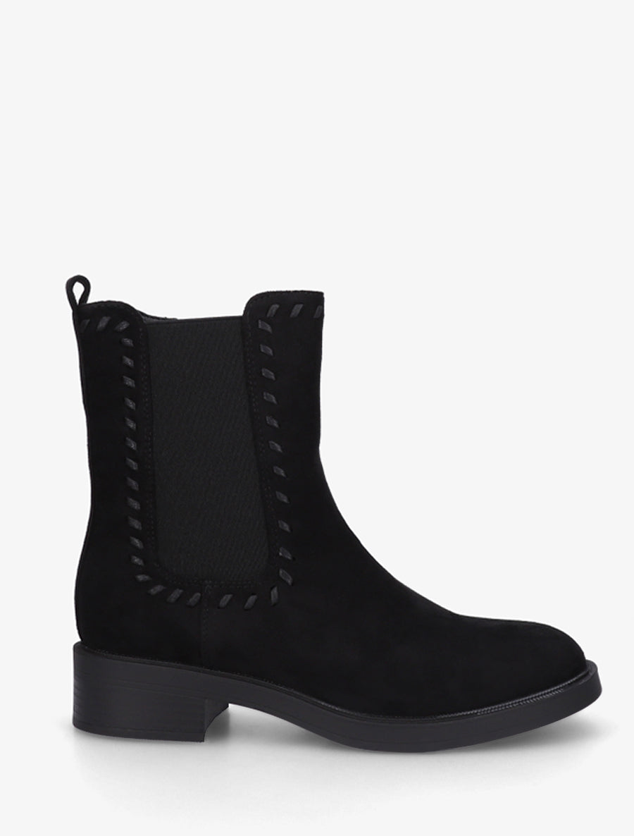 Bottines style chelsea en suédine - Noir - 1