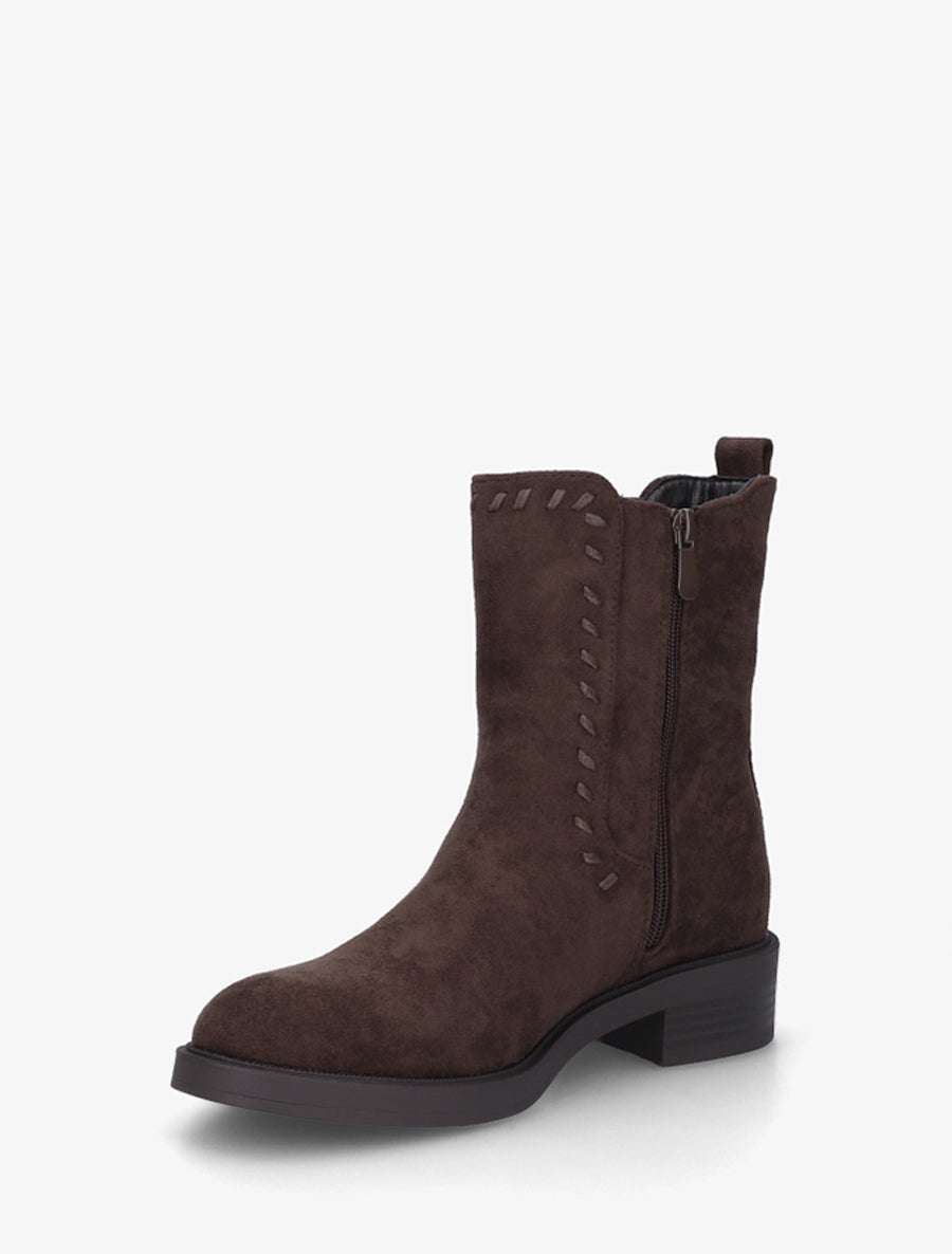 Bottines style chelsea en suédine - Chocolat - 3