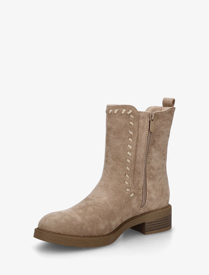 Bottines style chelsea en suédine - Taupe - 3