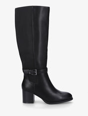 Bottes élastiquées à talon - Noir - 1