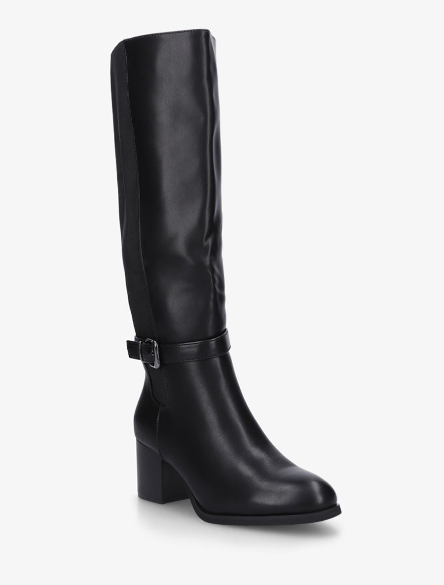 Bottes élastiquées à talon - Noir - 2