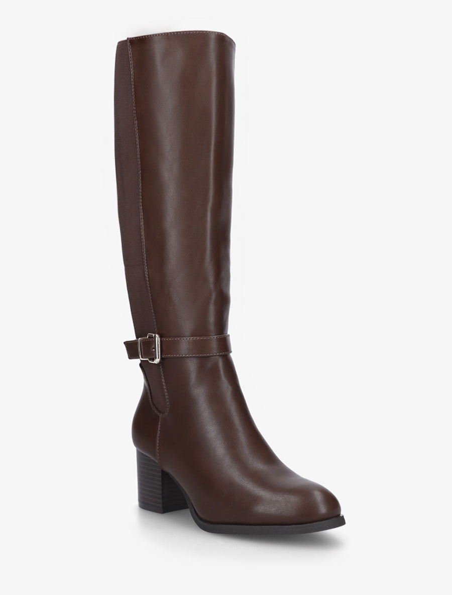 Bottes élastiquées à talon - Marron - 2