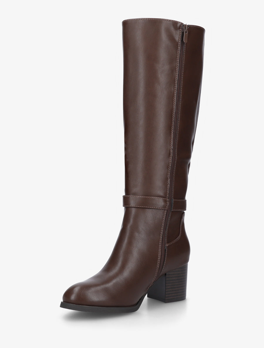 Bottes élastiquées à talon - Marron - 3