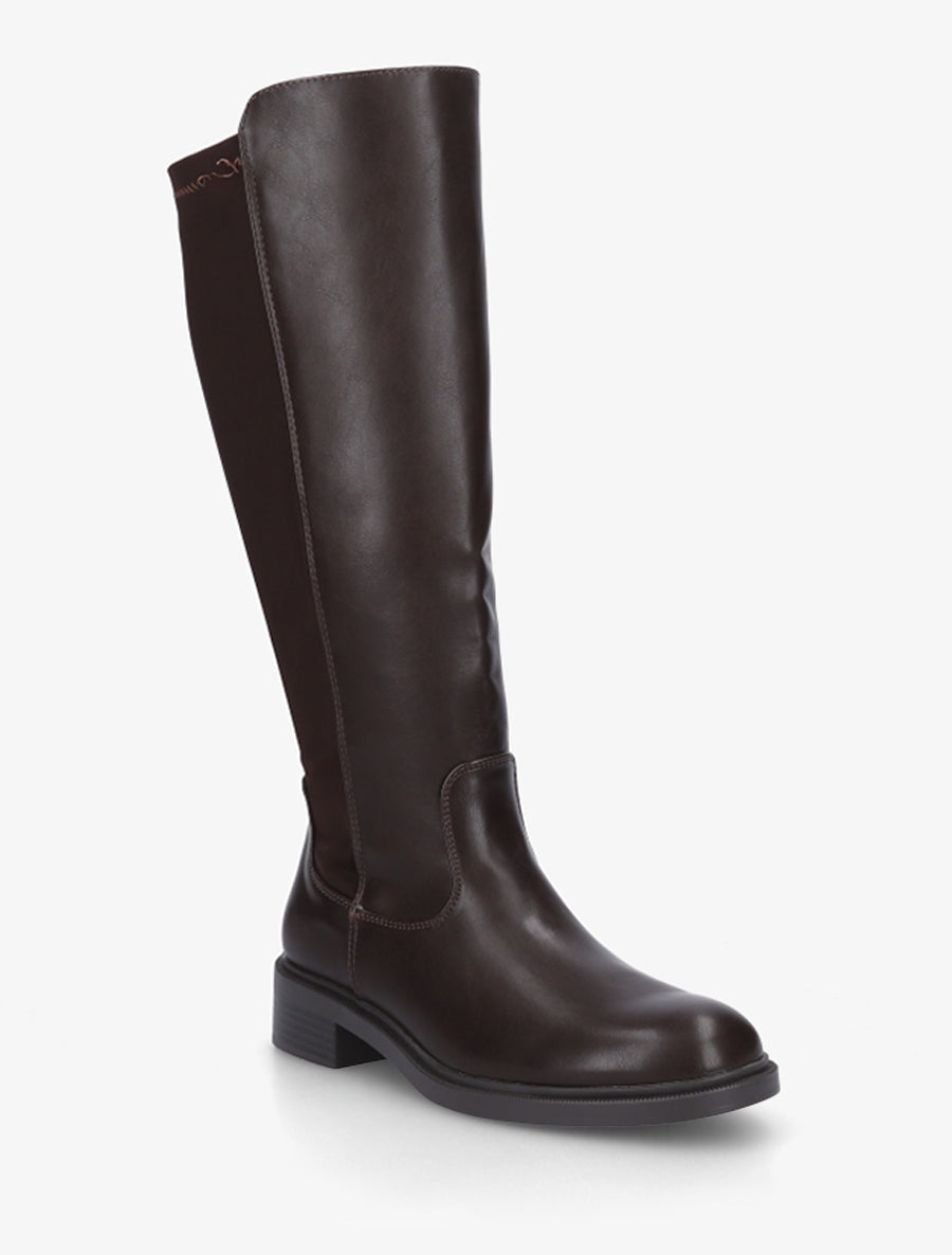 Bottes bimatière unies - Marron - 2