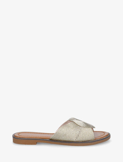Mules plates style corde - Or - 5
