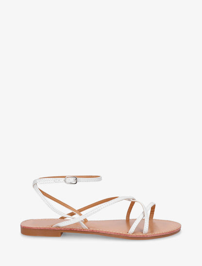 Nu-pieds à fines brides de cheville - Blanc - 1