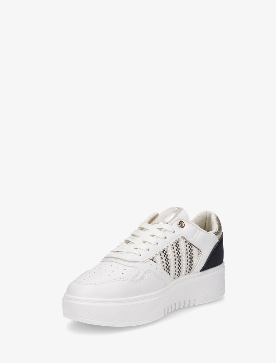 Sneakers à imprimé effet tweed - Noir - 3