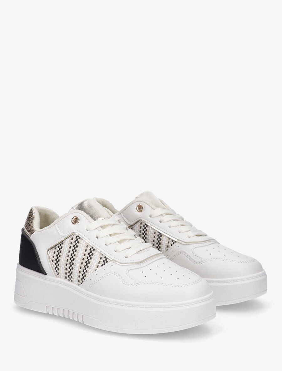 Sneakers à imprimé effet tweed - Noir - 4