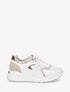 Sneakers à empiècement en tissu et irisés - Beige - 5