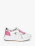 Sneakers à empiècement en tissu et irisés - Fushia - 1