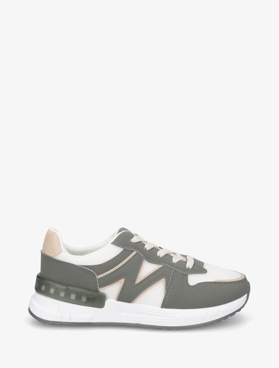 Baskets en toile et simili - Kaki - 5