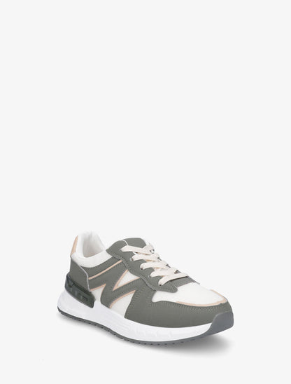 Baskets en toile et simili - Kaki - 2