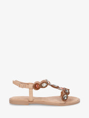 Nu-pieds à perles et pierres - Camel - 5