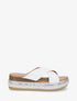 Mules croisées à talon compensé fantaisie - Blanc - 1