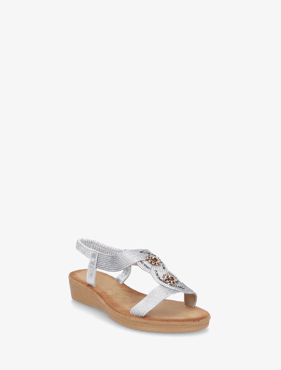 Nu-pieds style corde à strass - Argent - 2
