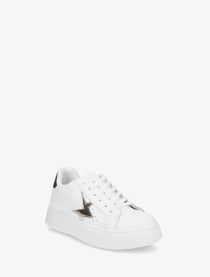 Baskets en simili empiècement fantaisie - Noir/blanc - 2