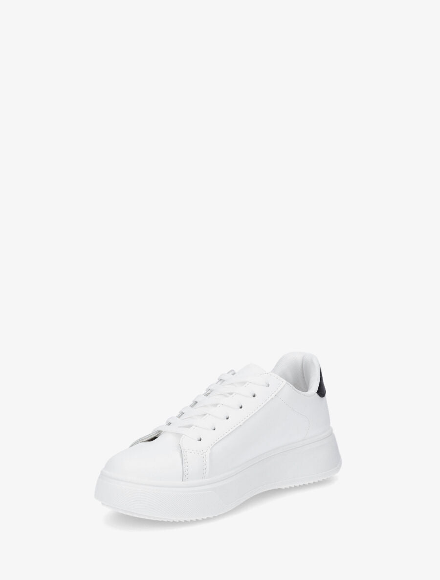 Baskets en simili empiècement fantaisie - Noir/blanc - 3