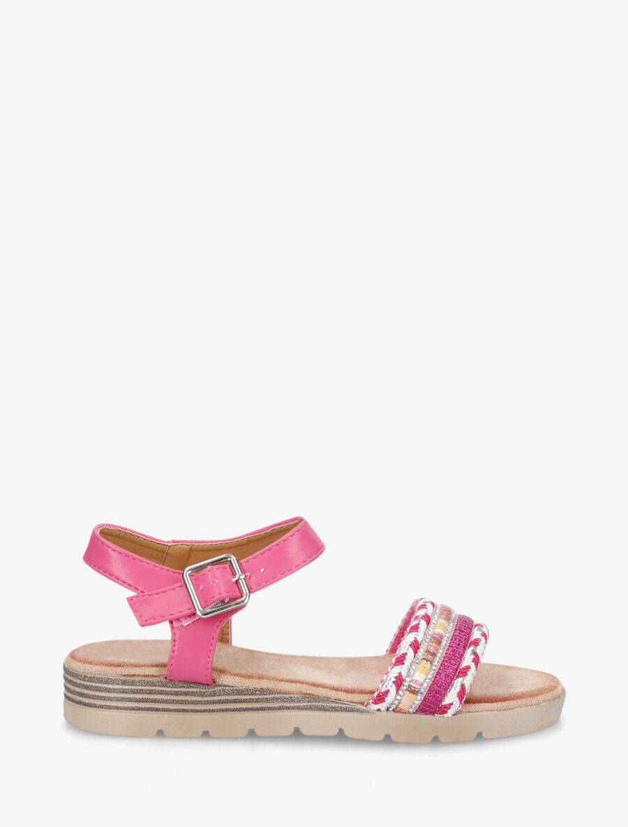 Nu-pieds bride fantaisie irisée - Fuchsia - 1
