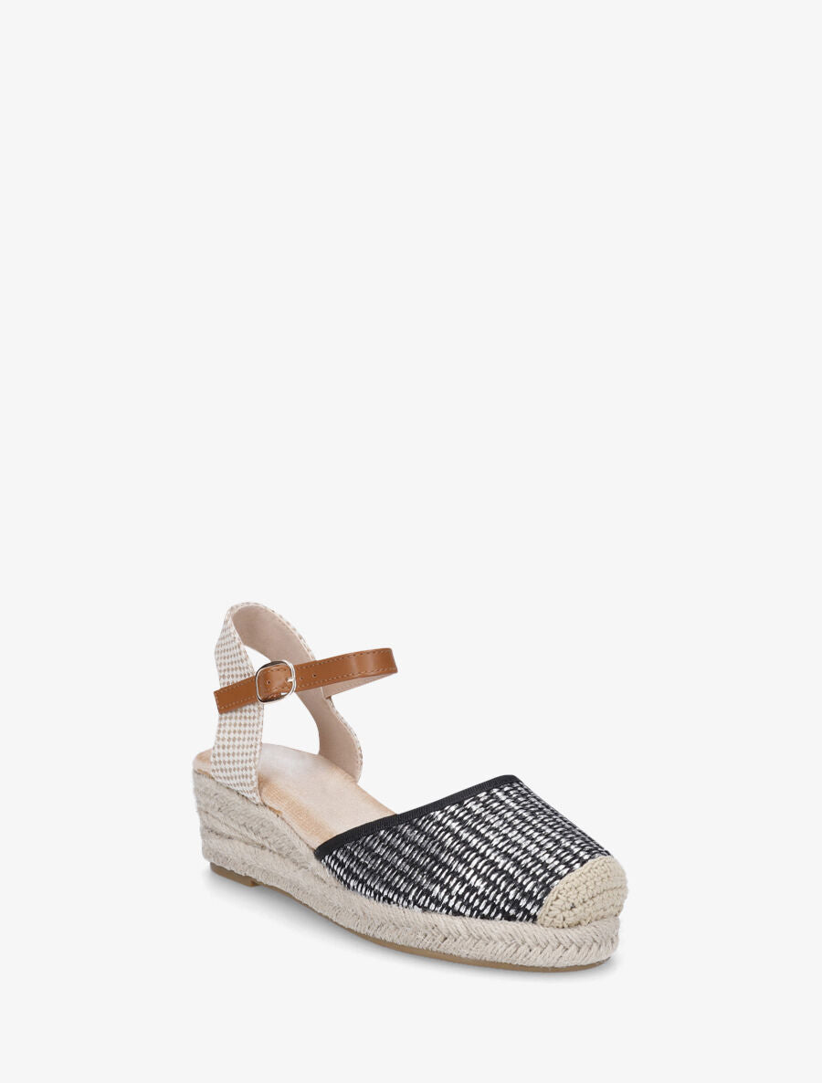 Espadrilles mi-hautes en raphia - Noir - 2