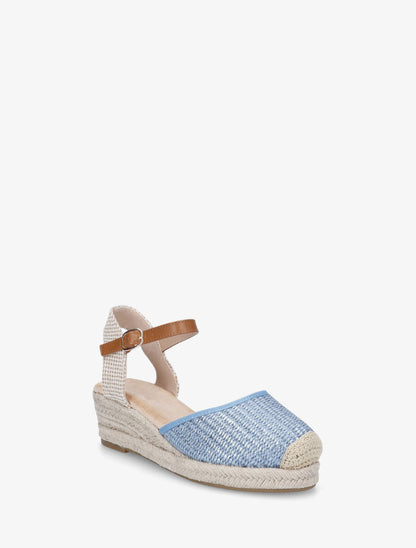 Espadrilles mi-hautes en raphia - Bleu - 2