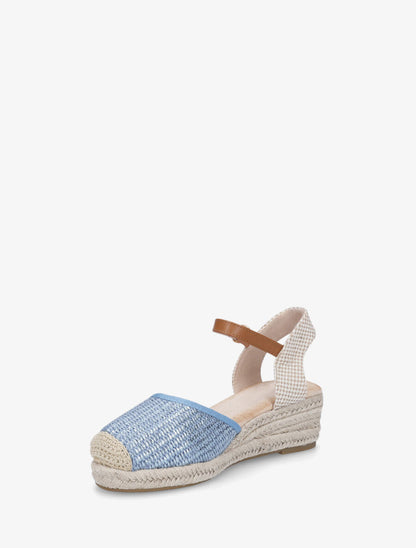 Espadrilles mi-hautes en raphia - Bleu - 3