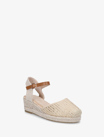 Espadrilles mi-hautes en raphia - Or - 2