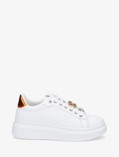 Sneakers à empiècement bijoux - Orange - 1