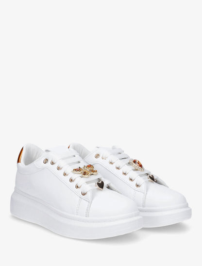Sneakers à empiècement bijoux - Orange - 4