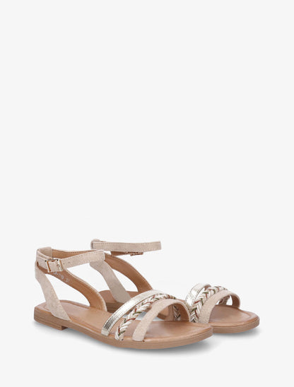Nu-pieds à bride fantaisie tressée - Beige - 4