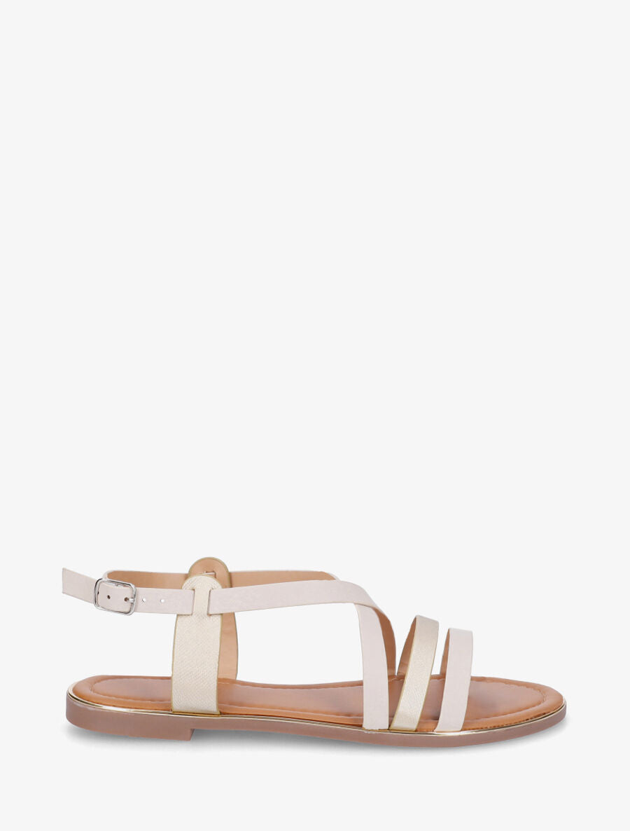 Nu-pieds croisés irisés - Beige - 1