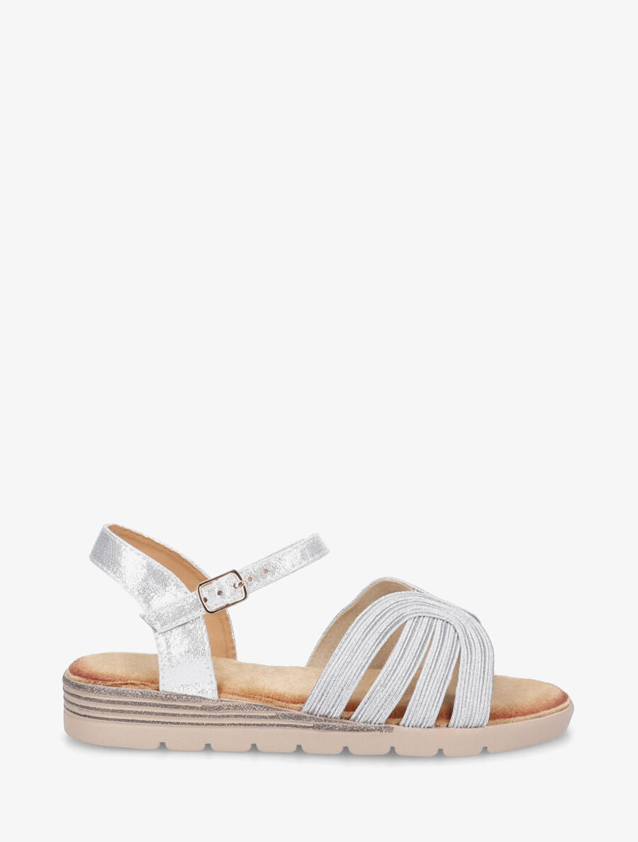 Nu-pieds irisés bride fantaisie - Argent - 5