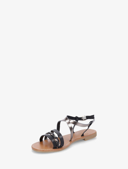 Nu-pieds multi bride et tresse - Noir - 3