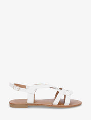 Nu-pieds entrelacés en simili - Blanc - 5