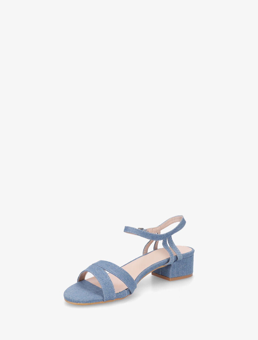 Sandales plates à double bride - Bleu denim - 3