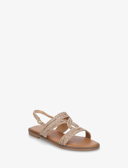 Nu-pieds ornés de strass - Or - 2