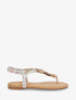 Nu-pieds imprimé fleuri et perles en bois - Blanc - 5