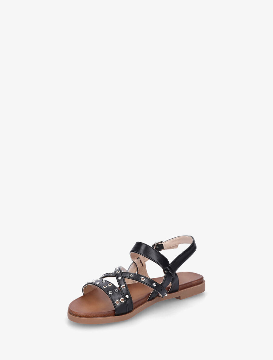 Nu-pieds cloutés en simili - Noir - 3