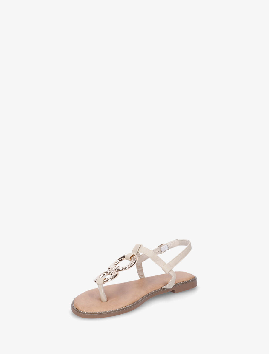 Nu-pieds en bride T à bijoux - Beige - 3