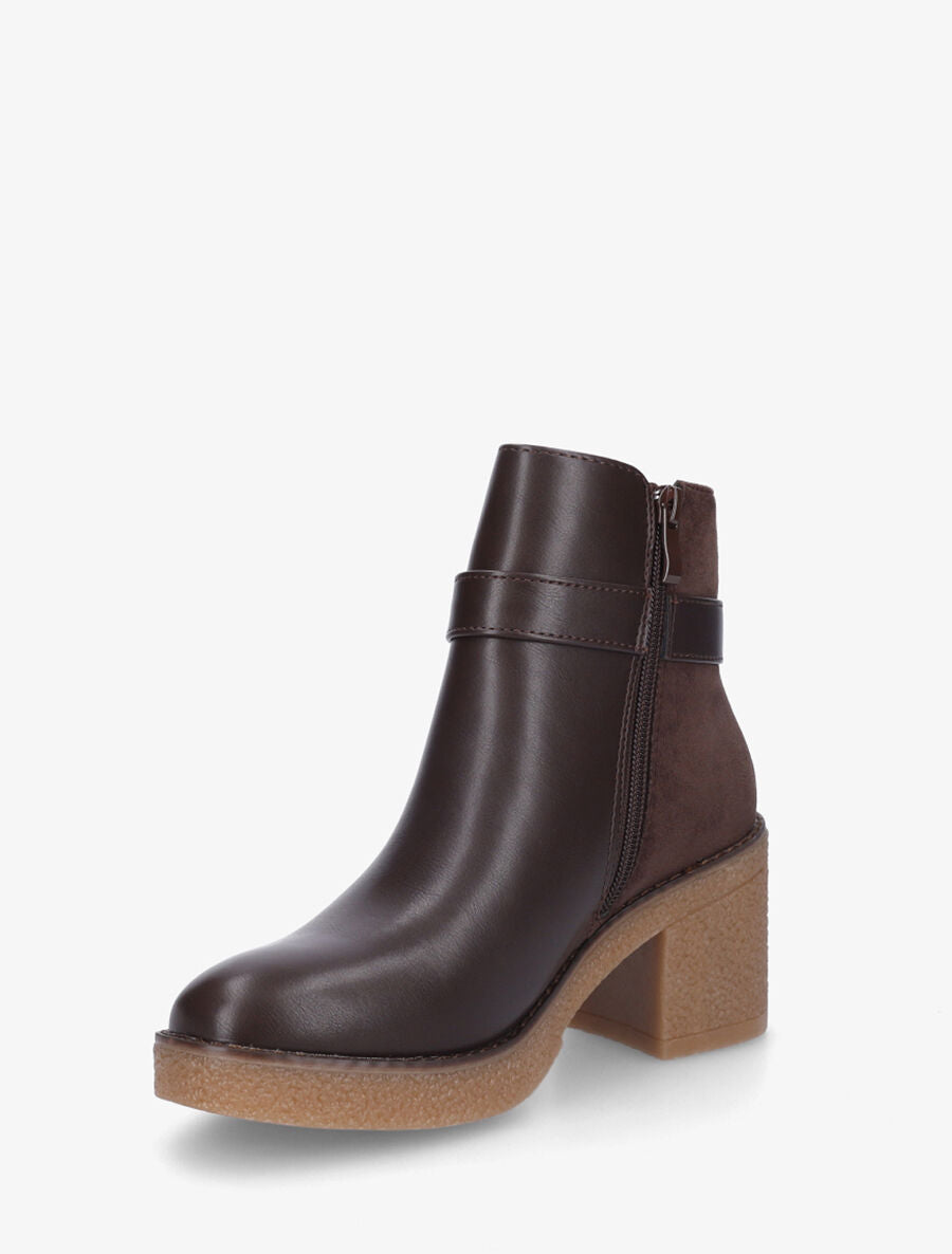 Bottines bi-matière - Marron - 3