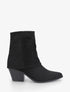 Bottines en suédine à revers - Noir - 1
