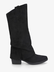 Bottes en suédine à revers - Noir - 5
