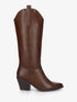 Bottes en simili style santiag - Marron - 5