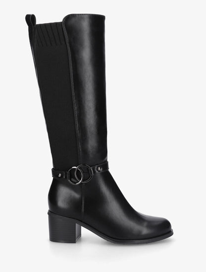 Bottes en simili à talon - Noir - 1