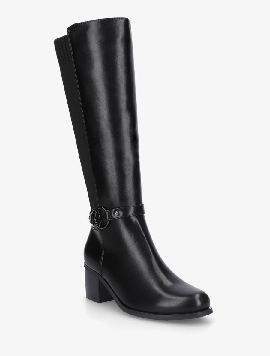 Bottes en simili à talon - Noir - 2