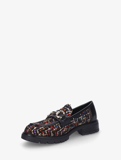 Mocassins effet tweed - Noir - 3