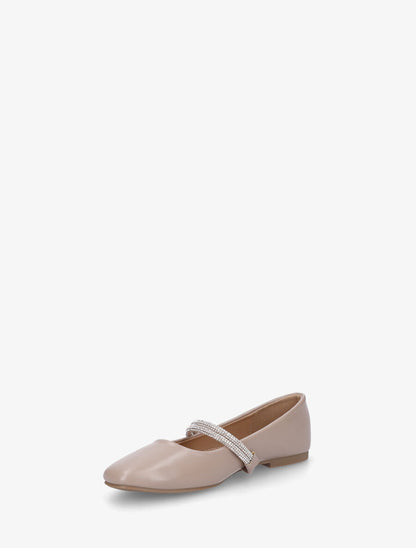 Ballerines à lannières strassées - Taupe - 3