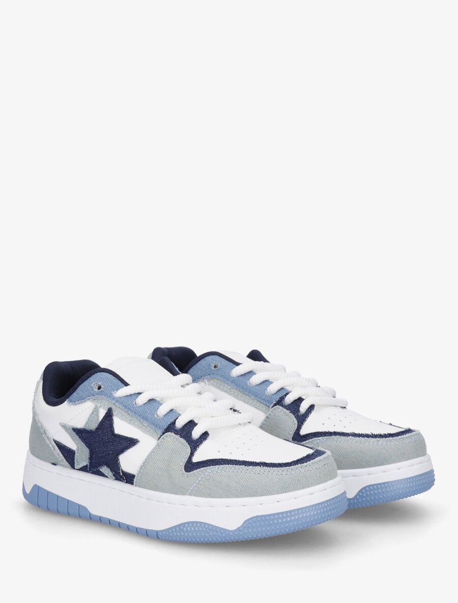Sneakers à motif étoile - Bleu - 4